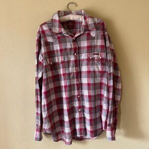 Lucky Brand Men's Dungarees America Plaid Western Flannel Size XL‎